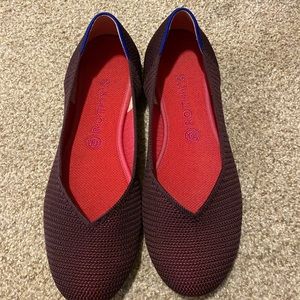 ROTHY'S The Flat Berry Lattice Stitch Shoes Ballet Flats Purple RETIRED